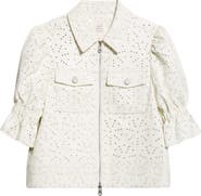 Cinq à Sept Holly Embroidered Faux Leather Jacket