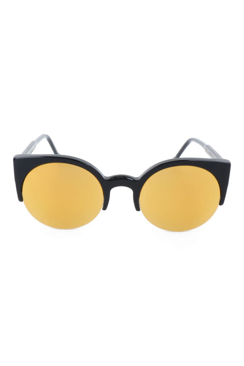 52mm Cat Eye Sunglasses, Main, color, BLACK