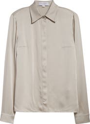 Michael Kors Collection Hansen Charmeuse Button-Up Shirt