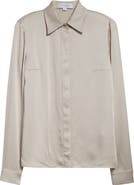Michael Kors Collection Hansen Charmeuse Button-Up Shirt