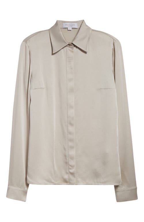 Michael Kors Collection Hansen Charmeuse Button-up Shirt In White