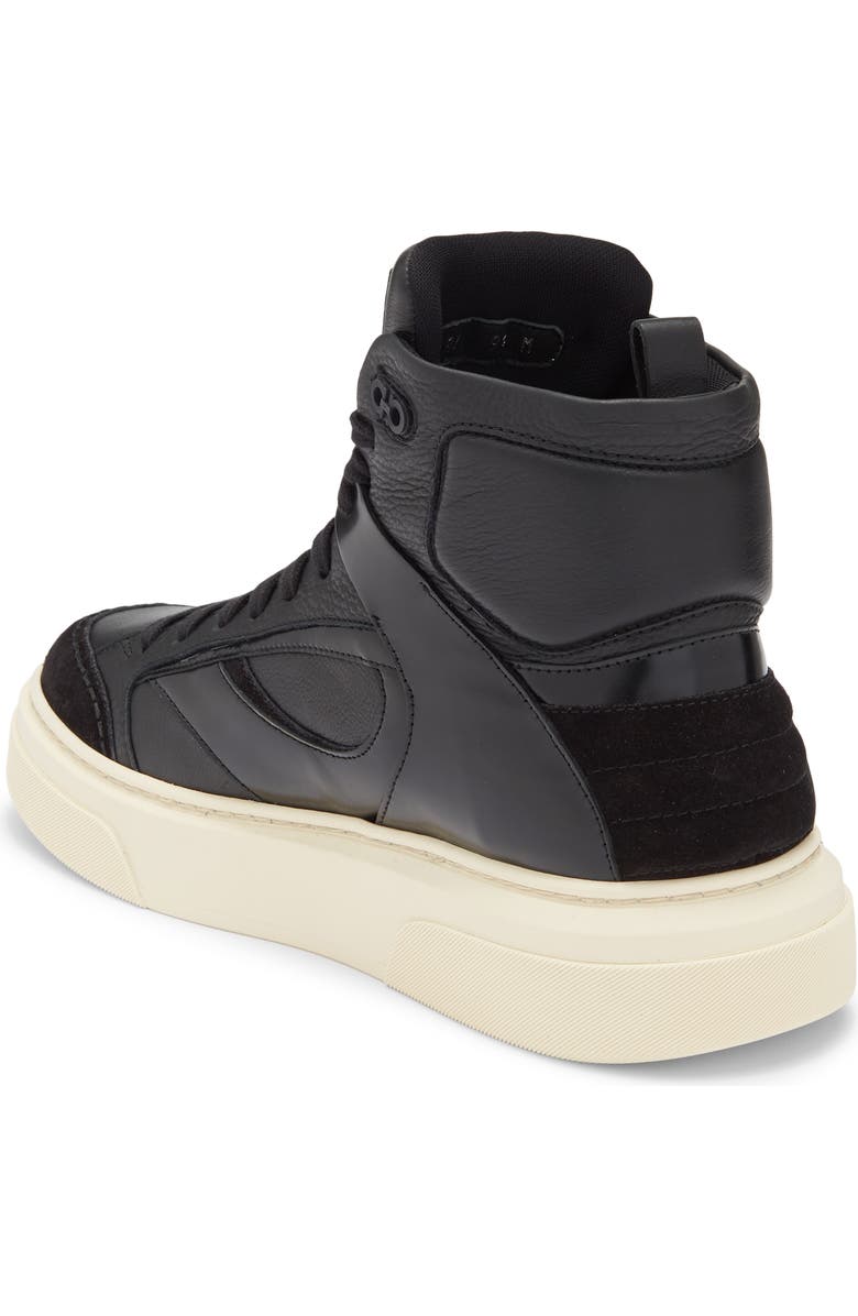 FERRAGAMO Cassio High Top Sneaker, Alternate, color, Black/ Cream Sole