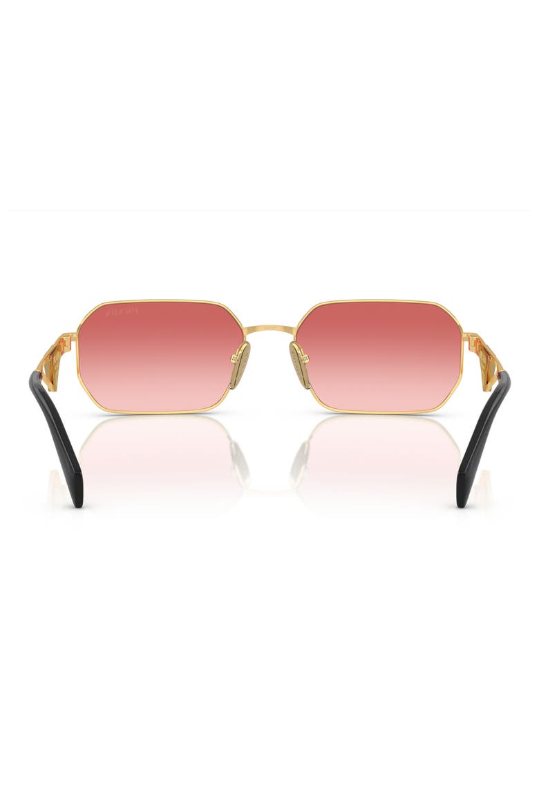 58mm Gradient Rectangular Sunglasses, Alternate, color, GOLD