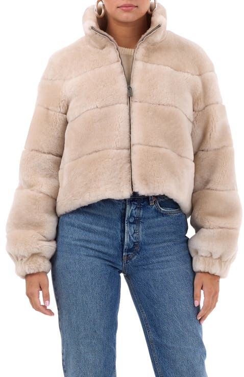 Genuine Shearling Horizontal Zip Jacket