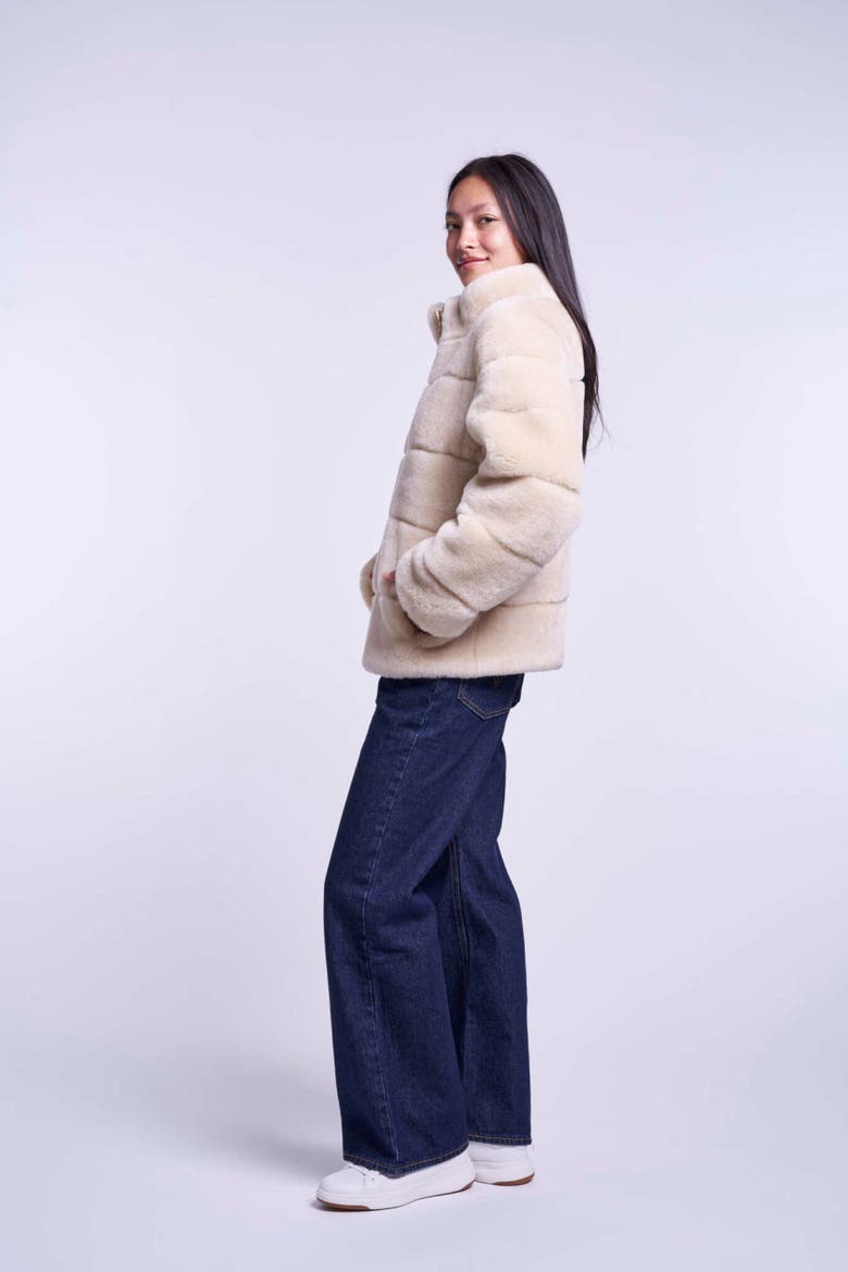 Horizontal Shearling Jacket, Alternate, color, BEIGE