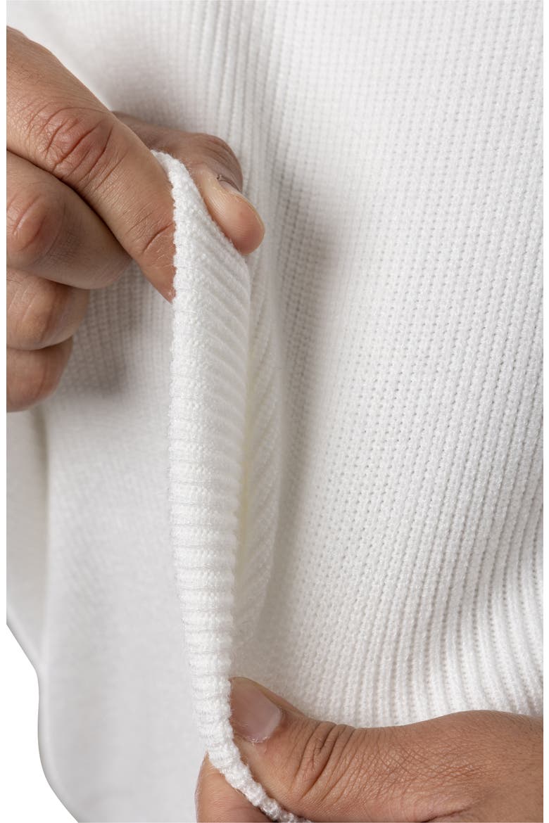 Ribbed Turtleneck Sweater, Alternate, color, OFF WHITE