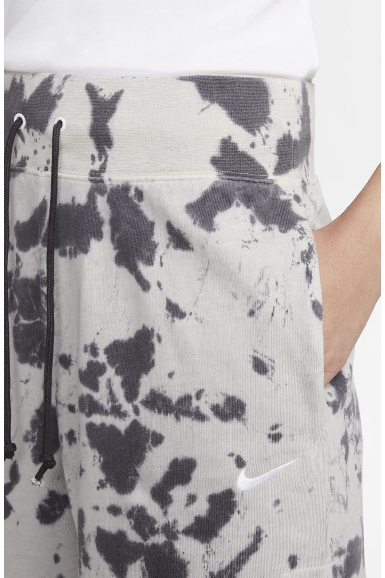 High Waist Cloud Dye Cotton Shorts, Alternate, color, BLACK/ WHITE