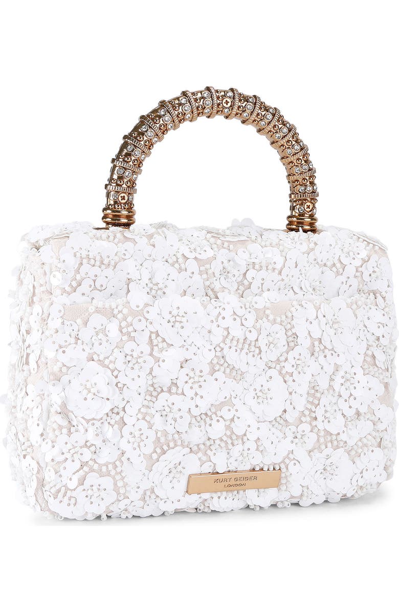 Kurt Geiger London Mini Kensington Sequin Top Handle Bag, Alternate, color, Open White