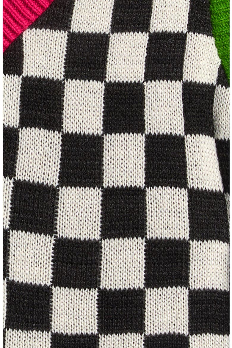 Kids' Checker Sweater Vest, Alternate, color, BLACK WHITE CHECK
