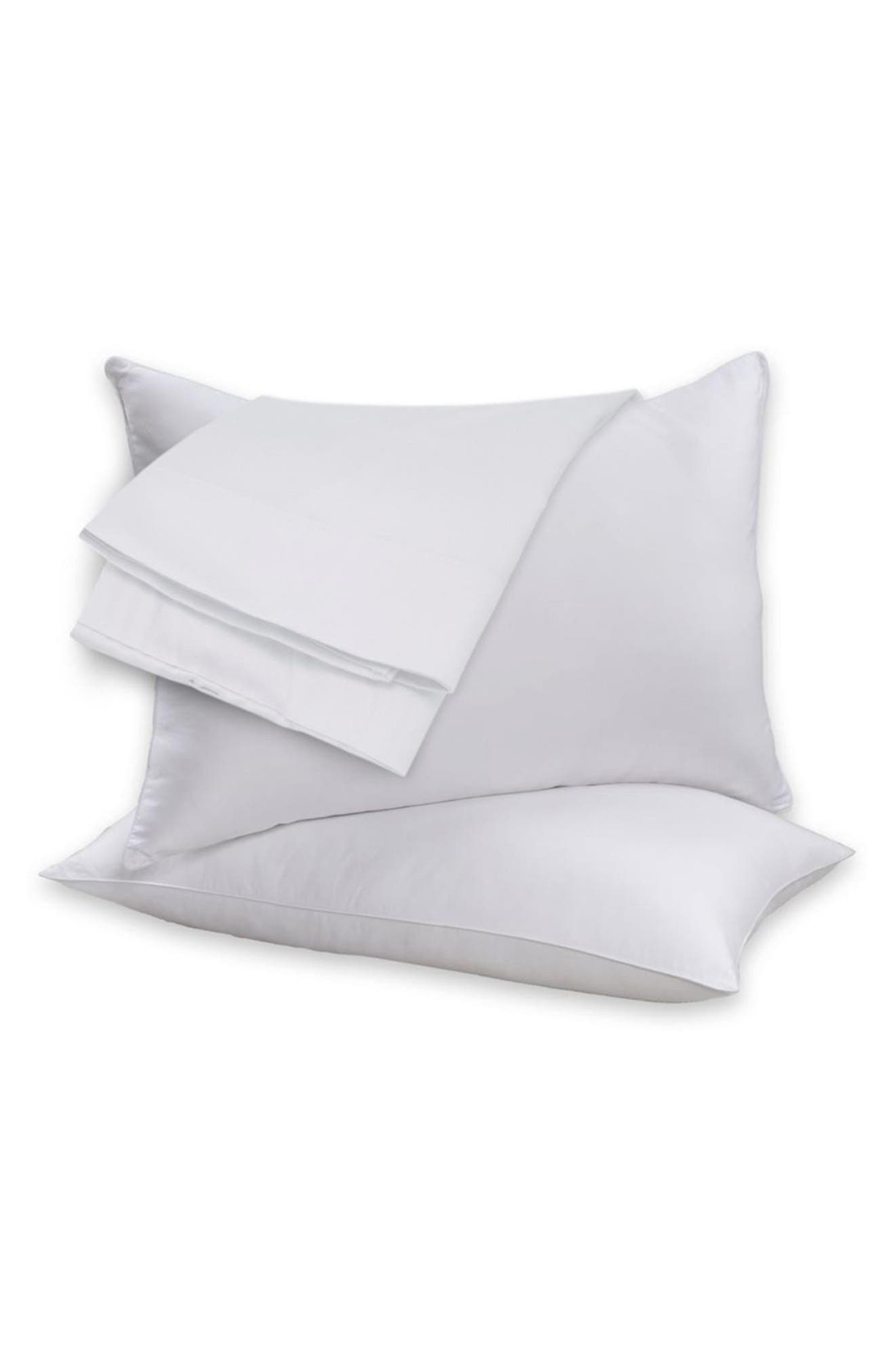 Set of 2 Feather Fill Cotton Bed Pillows