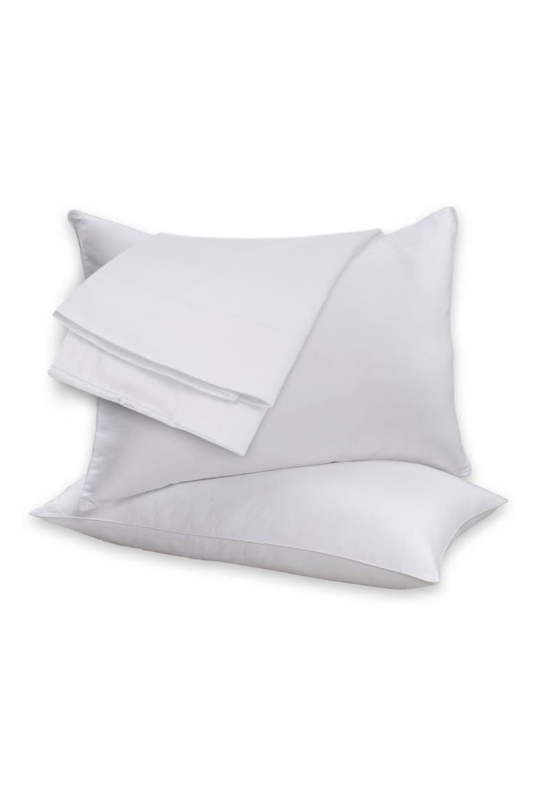 Set of 2 Feather Fill Cotton Bed Pillows, Main, color, NATURAL