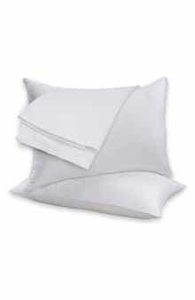 Set of 2 Feather Fill Cotton Bed Pillows