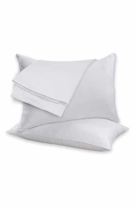 Set of 2 Feather Fill Cotton Bed Pillows