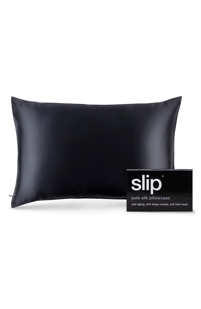 slip Pure Silk Pillowcase, Main, color, Black