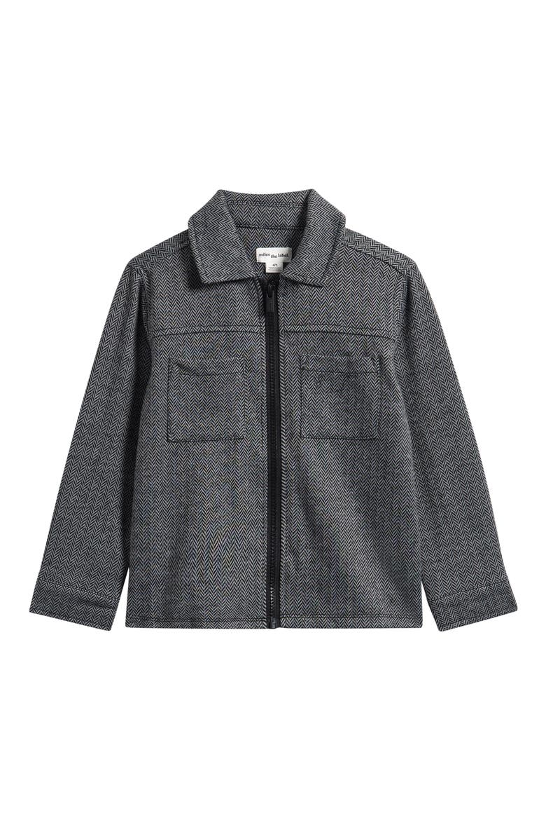 Kids' Long Sleeve Herringbone Top, Main, color, DARK GREY