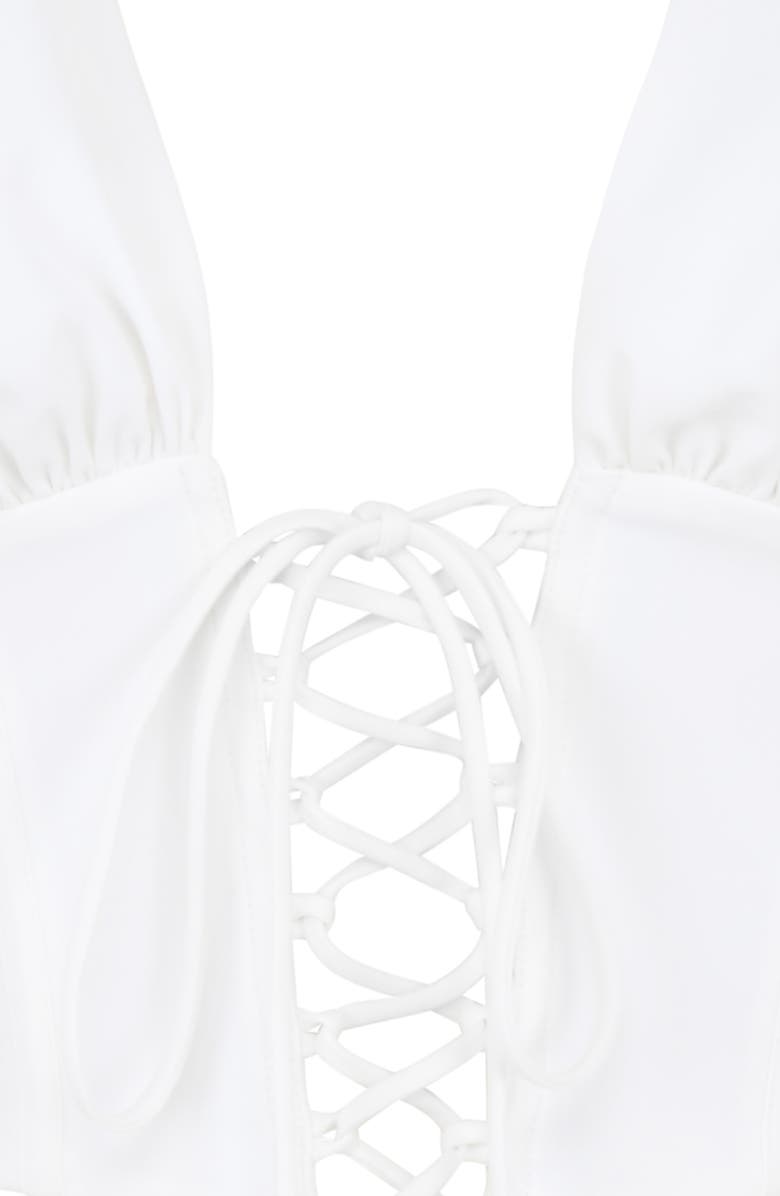 HOUSE OF CB Lace Up Corset, Alternate, color, White