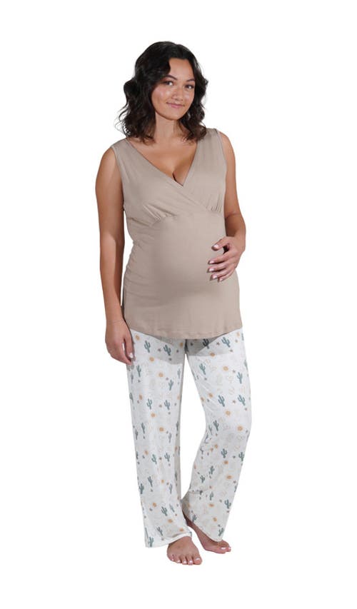 Everly Grey Analise During & After 5-piece Maternity/nursing Sleep Set For Mom & Baby In White