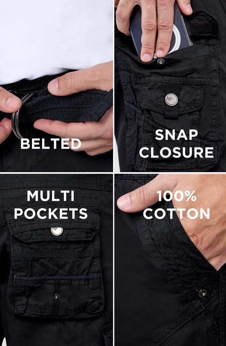 Belted Snap Detail Cargo Pants