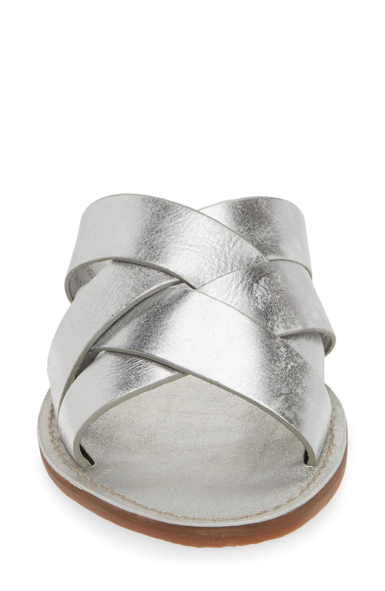 The Boardwalk Woven Slide Sandal, Alternate, color, SILVER