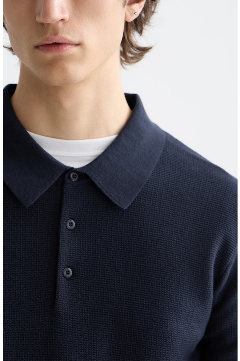 Structured Knit Cotton Polo, Alternate, color, SKY CAPTAIN