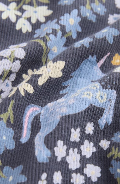 Next Kids' Unicorn Print Long Sleeve Cotton T-shirt In Blue