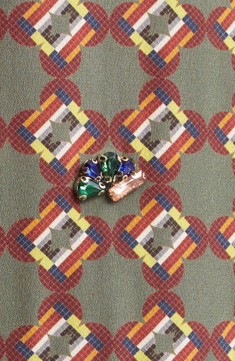 Dries Van Noten Roltas Mosaic Motif Wrap Coat, Alternate, color, Khaki