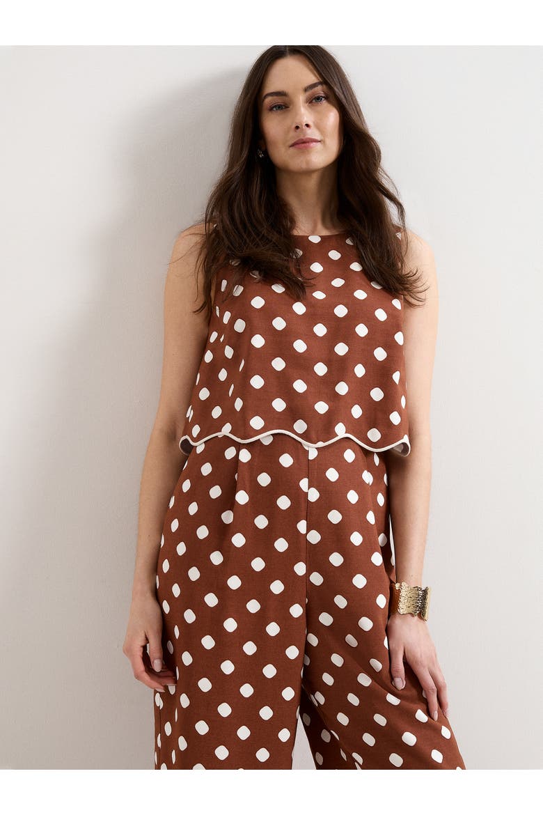 Alia Spot Jumpsuit, Alternate, color, Tan
