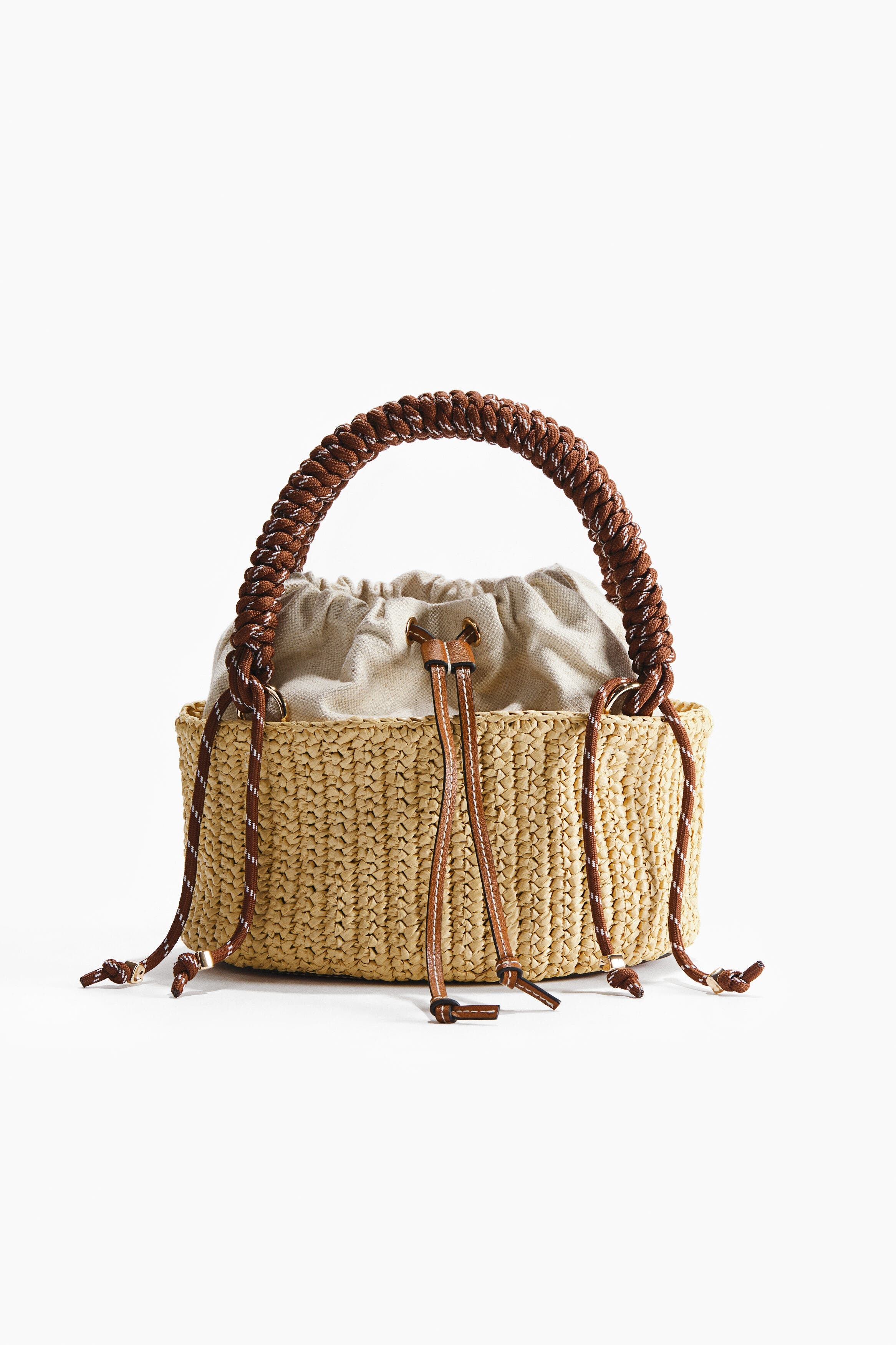 H&M Straw Tote Bag, Main, color, Beige
