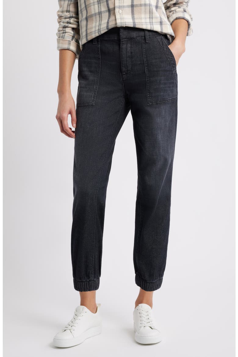 Utility Denim Joggers, Main, color, WASHED BLACK