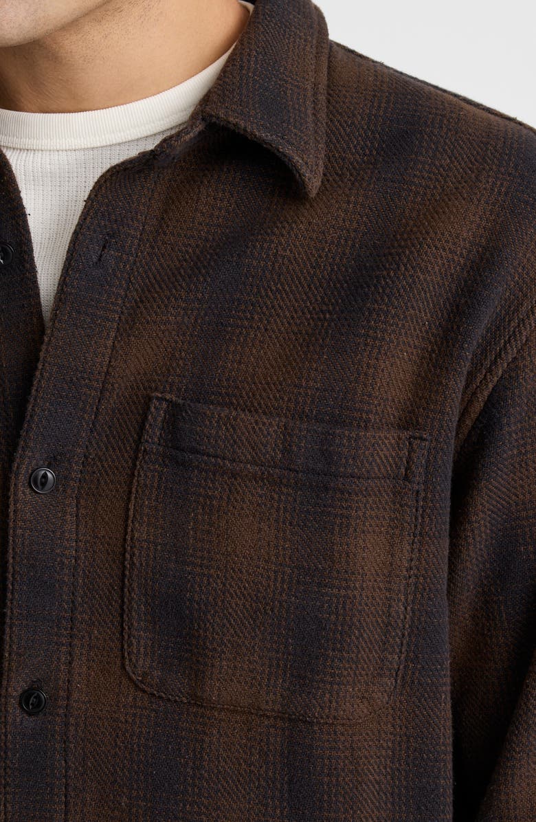Madewell Midweight Flannel Button-Up Shirt, Alternate, color, Licorice Brushed Ombre Plaid
