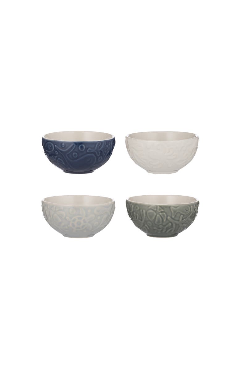 MASON CASH Nautical Mini Bowl Set, 4 Stoneware Prep Bowls with Sea-Inspired Designs, Main, color, 