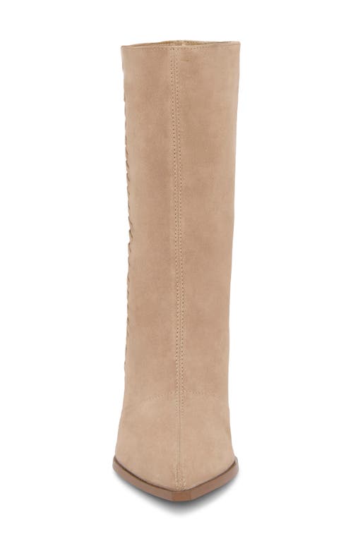 Vince Camuto Lorrys Whipstitch Block Heel Boot In Brown