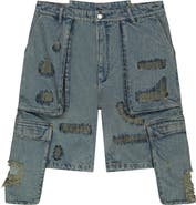 SAINT PERRY Jazzy Ripped Denim Short