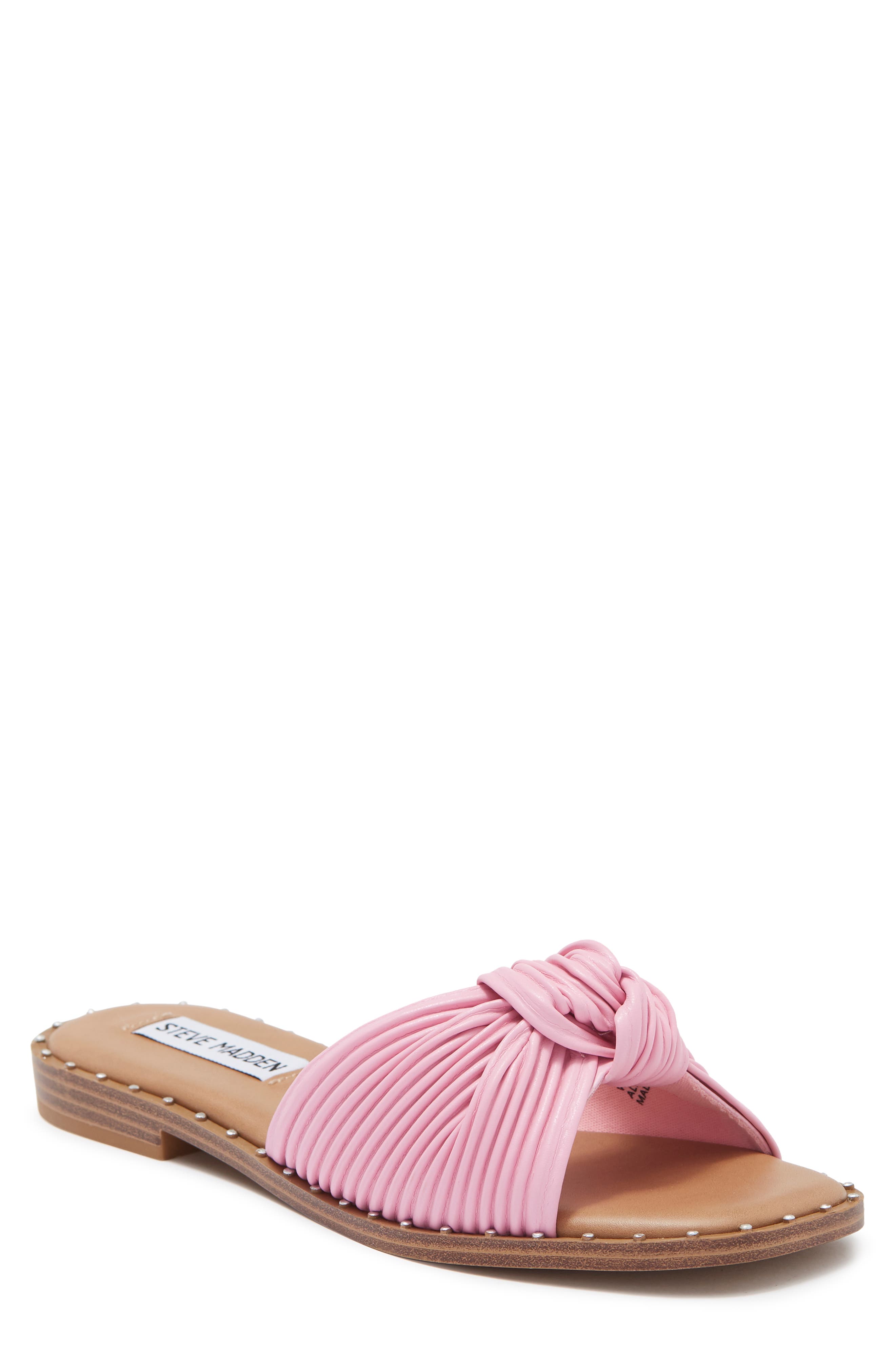 Willow Knot Slide Sandal, Main, color, PINK PU