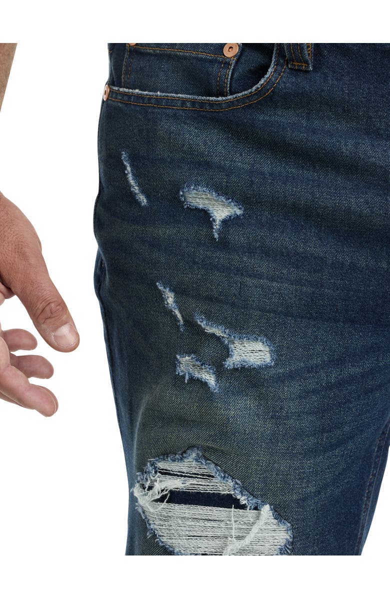 True Nation by DXL Rip and Repair Tapered-Fit Jeans, Alternate, color, Dark And Dirty