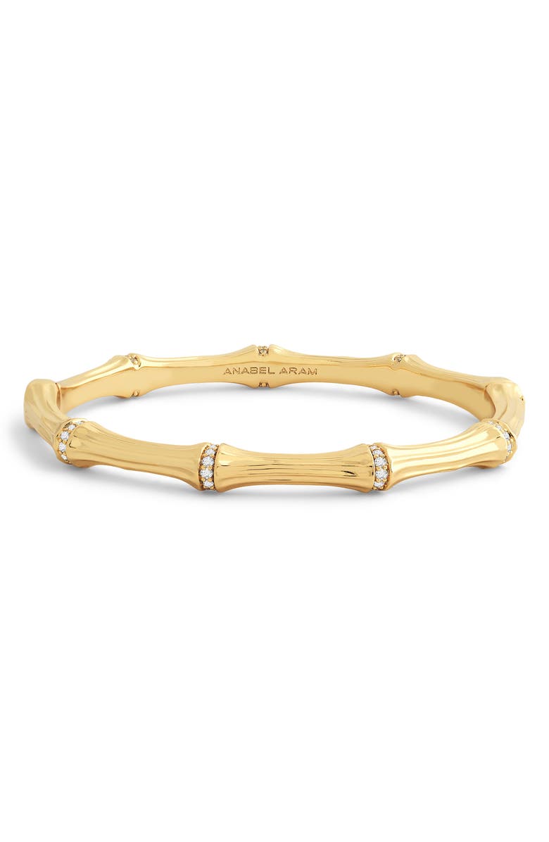 Anabel Aram Jewelry Bamboo Texture Bangle, Main, color, Gold