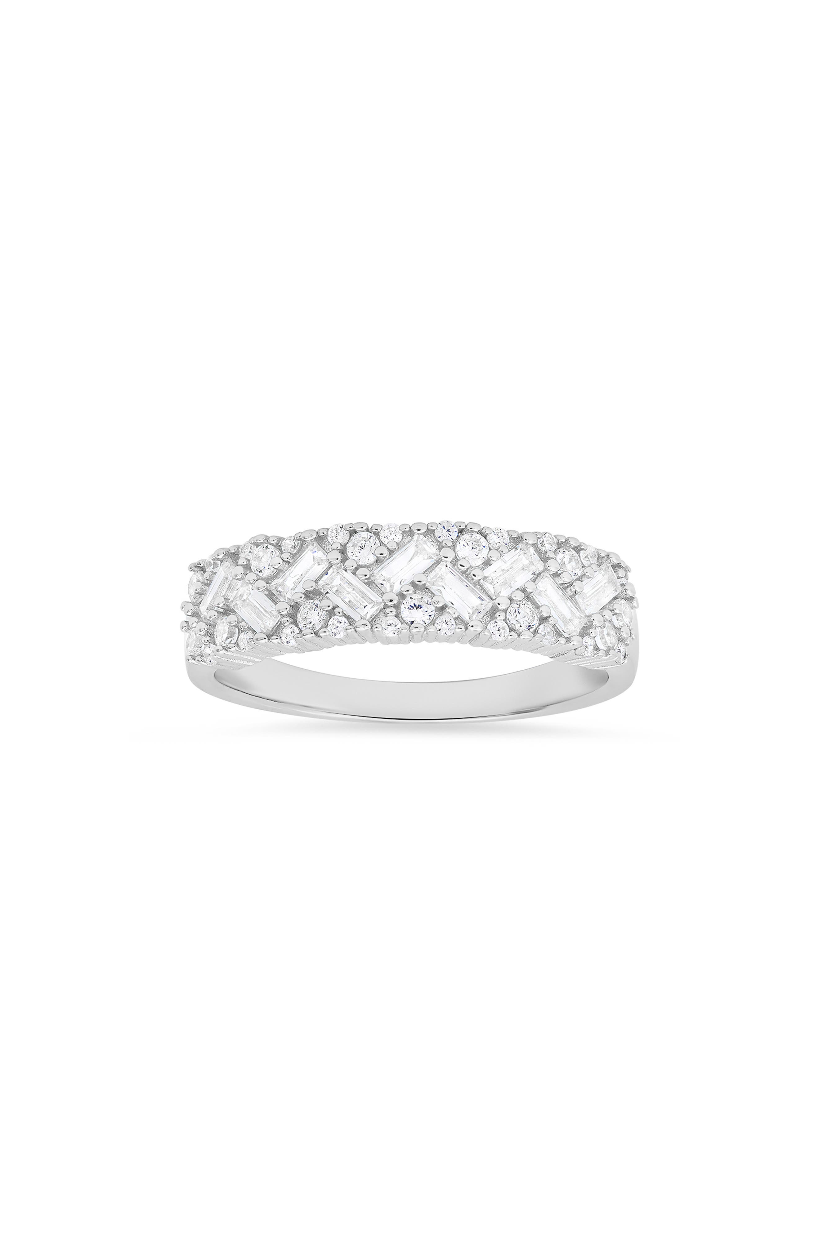 Queen Jewels Sterling Silver CZ Band Ring