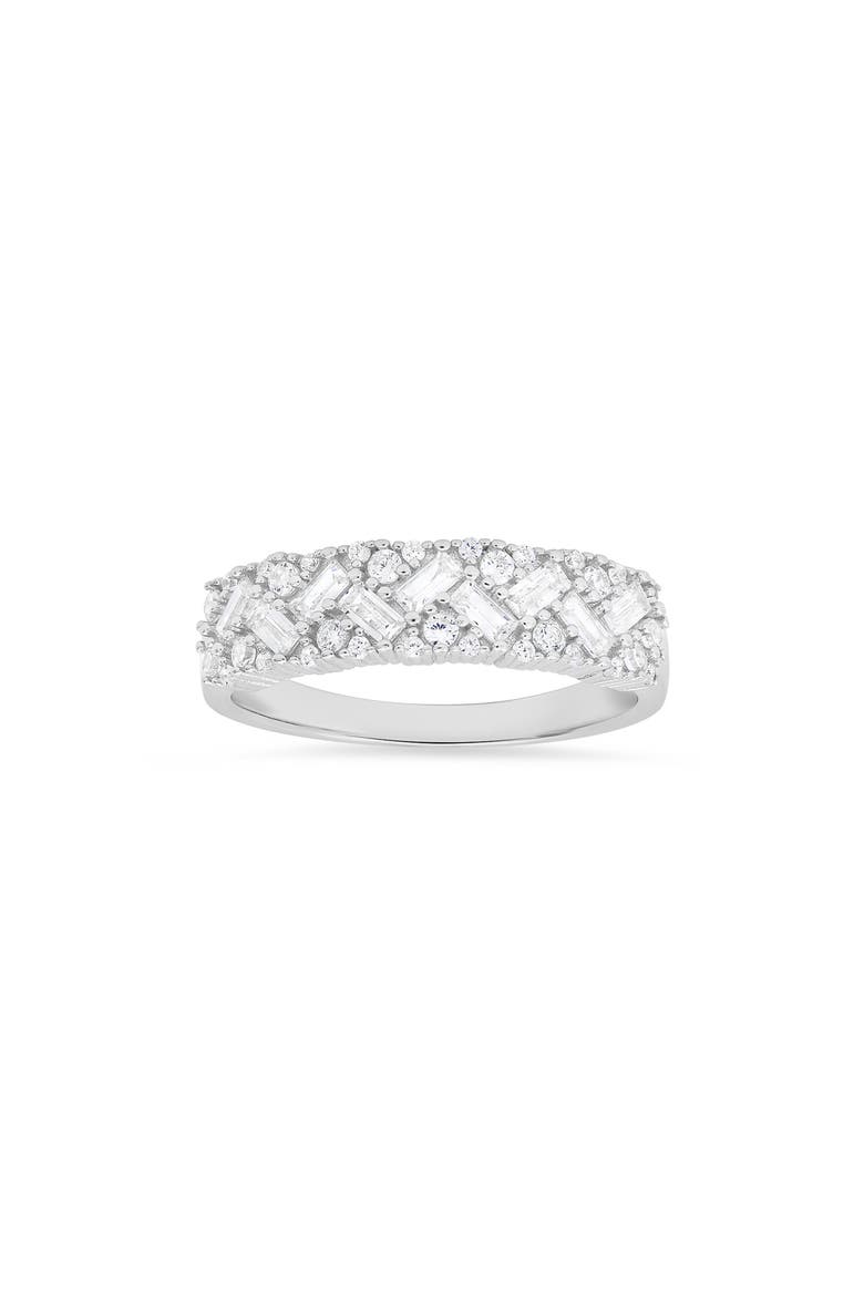 Sterling Silver CZ Band Ring, Main, color, SILVER