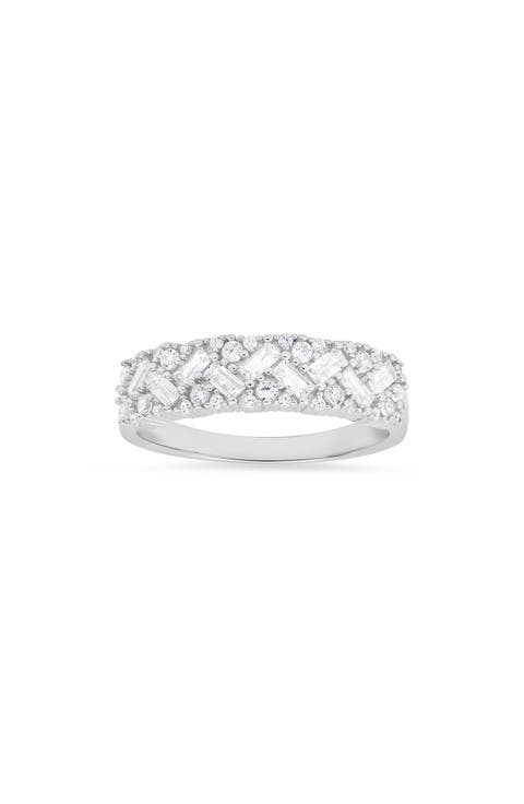 Sterling Silver CZ Band Ring