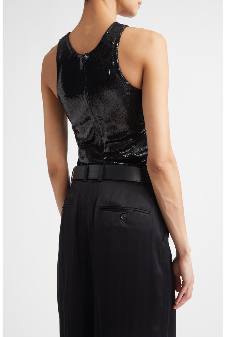 Curved Sequin Tank, Alternate, color, BLACK