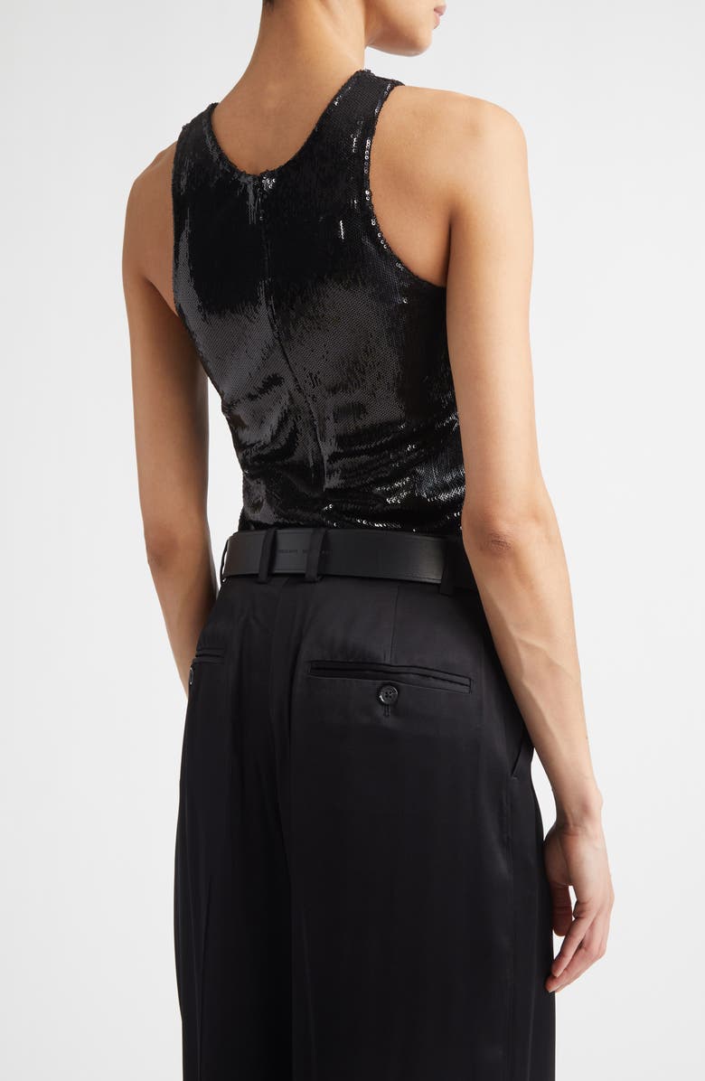 TOTEME Curved Sequin Tank, Alternate, color, Black