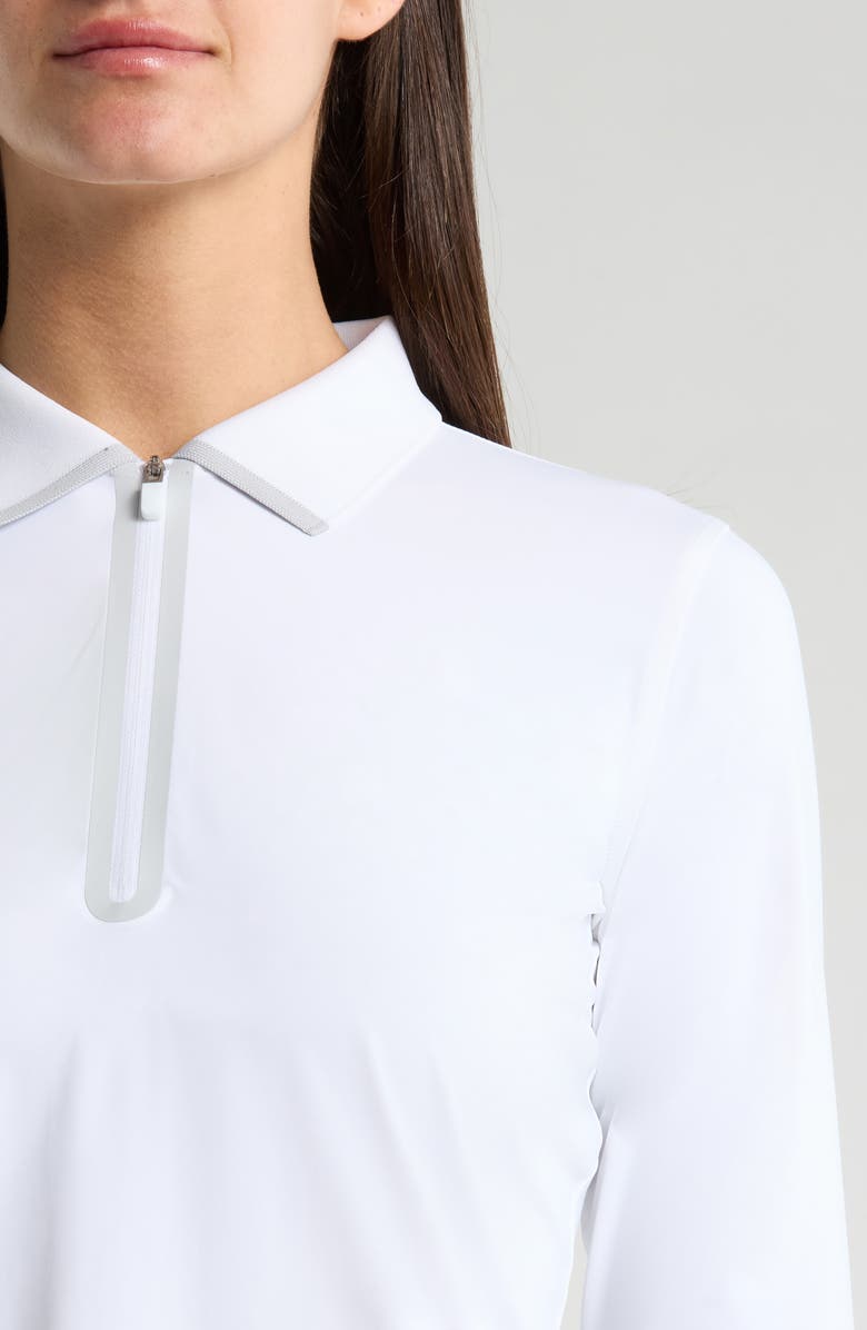 G/FORE Silky Tech Nylon Long Sleeve Polo, Alternate, color, Snow