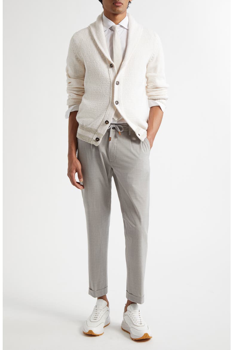 Shawl Collar Cardigan, Alternate, color, WHITE SAND AND WHITE