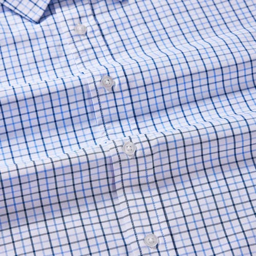 Regent Row Big And Tall Stanton Shirt Short Sleeve Button Down In White-and-blue-check-39