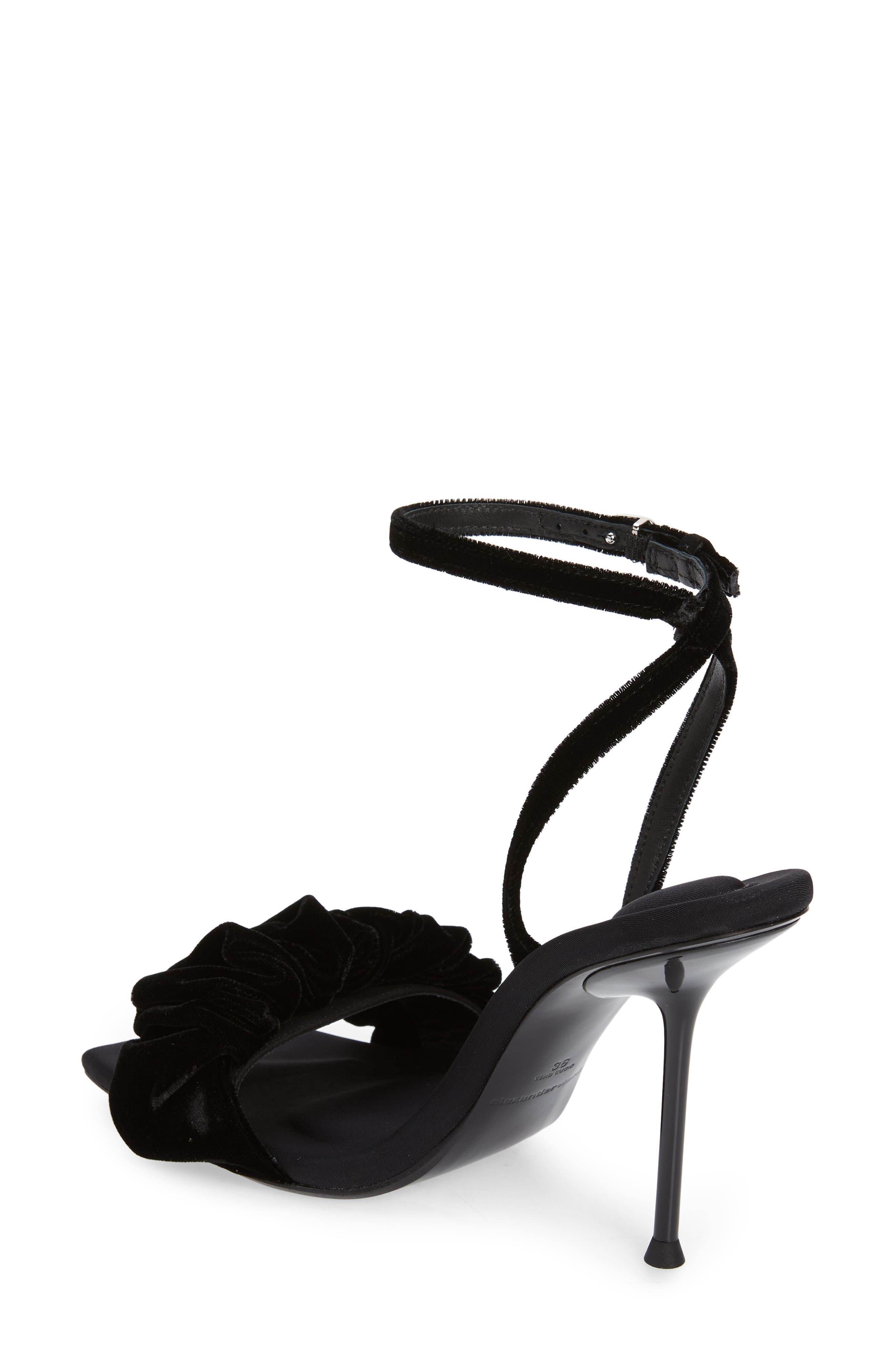 Alexander Wang Julie Scrunchie Strap Velvet Sandal, Alternate, color, 