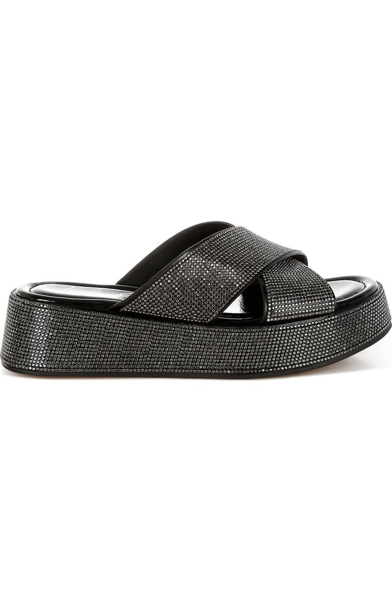 LONDON RAG Adena Crystal Embellished Platform Sandal, Alternate, color, Black