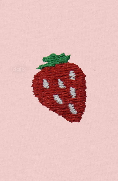 Dalix Womens Lil Strawberry Lightweight High Waisted Tee In Pink