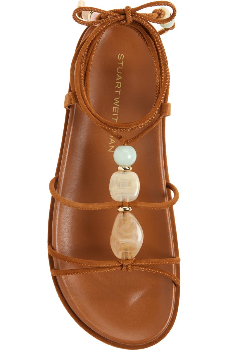 Stuart Weitzman Majorca Ankle Tie Sandal, Alternate, color, Boho Tan