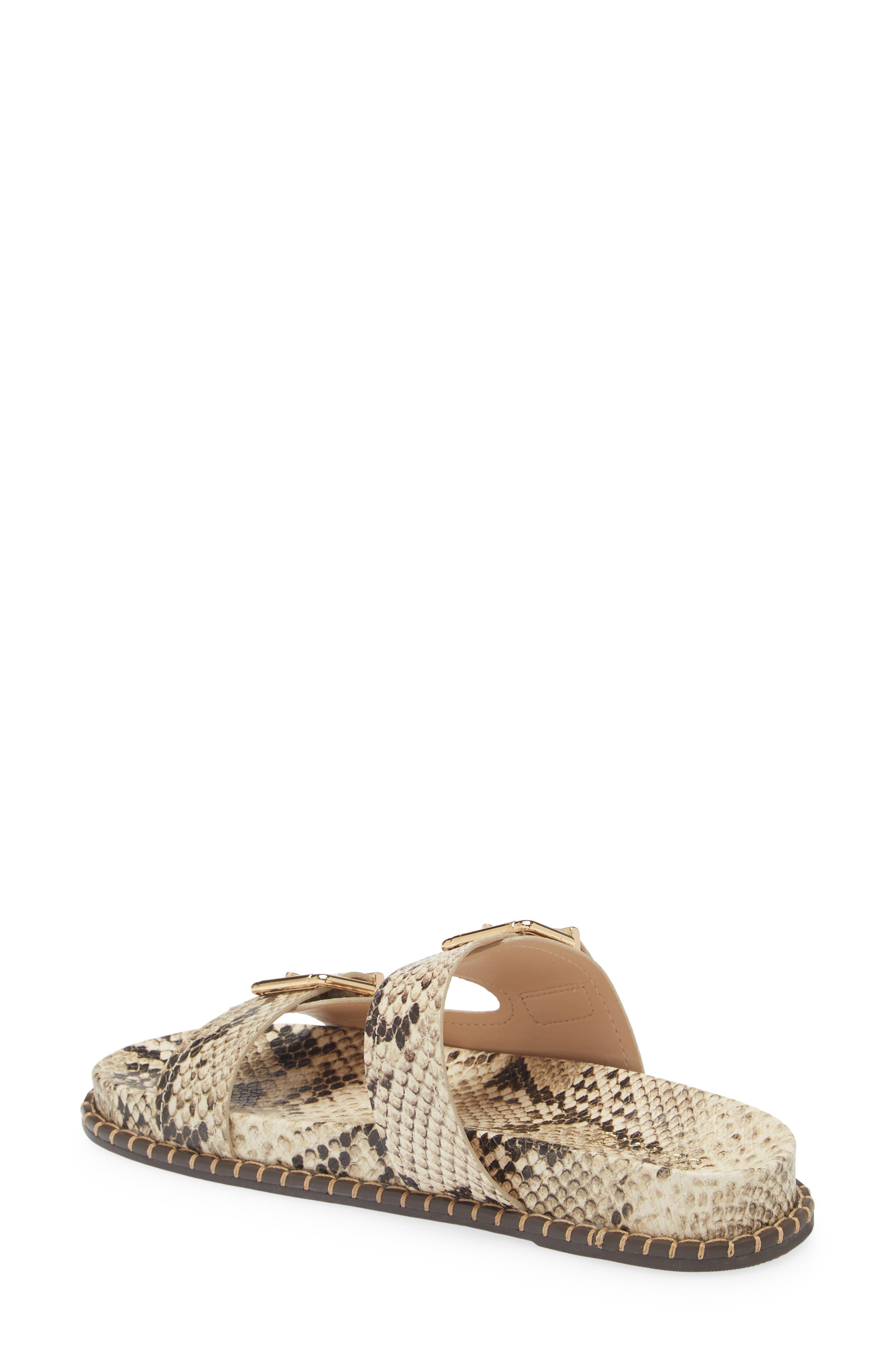 Schutz Elana Snakeskin Print Slide Sandal, Alternate, color, 