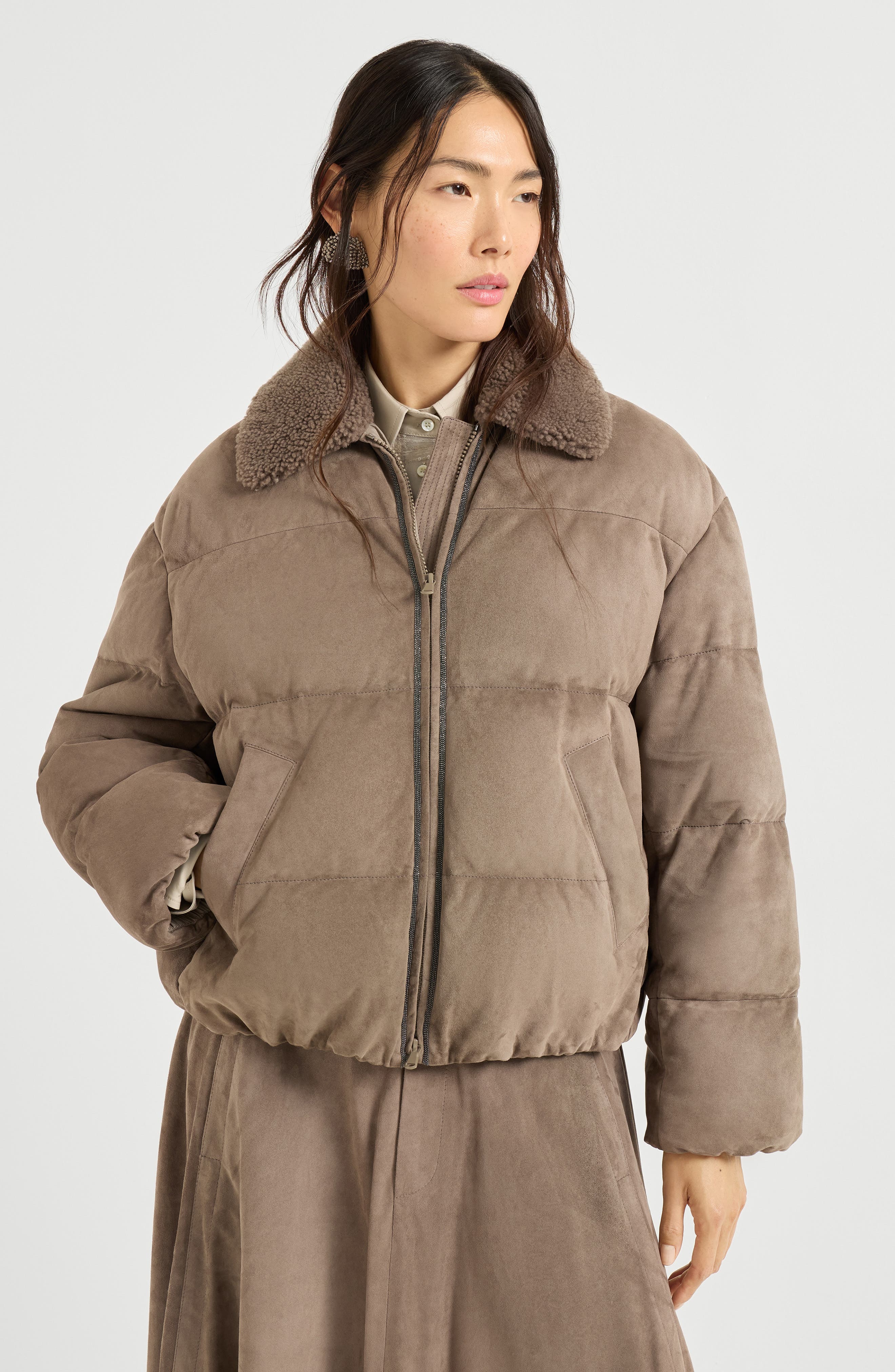 Suede down jacket - image 2